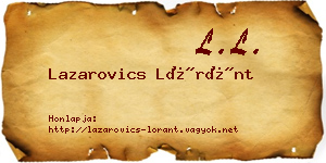 Lazarovics Lóránt névjegykártya