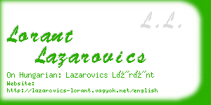 lorant lazarovics business card